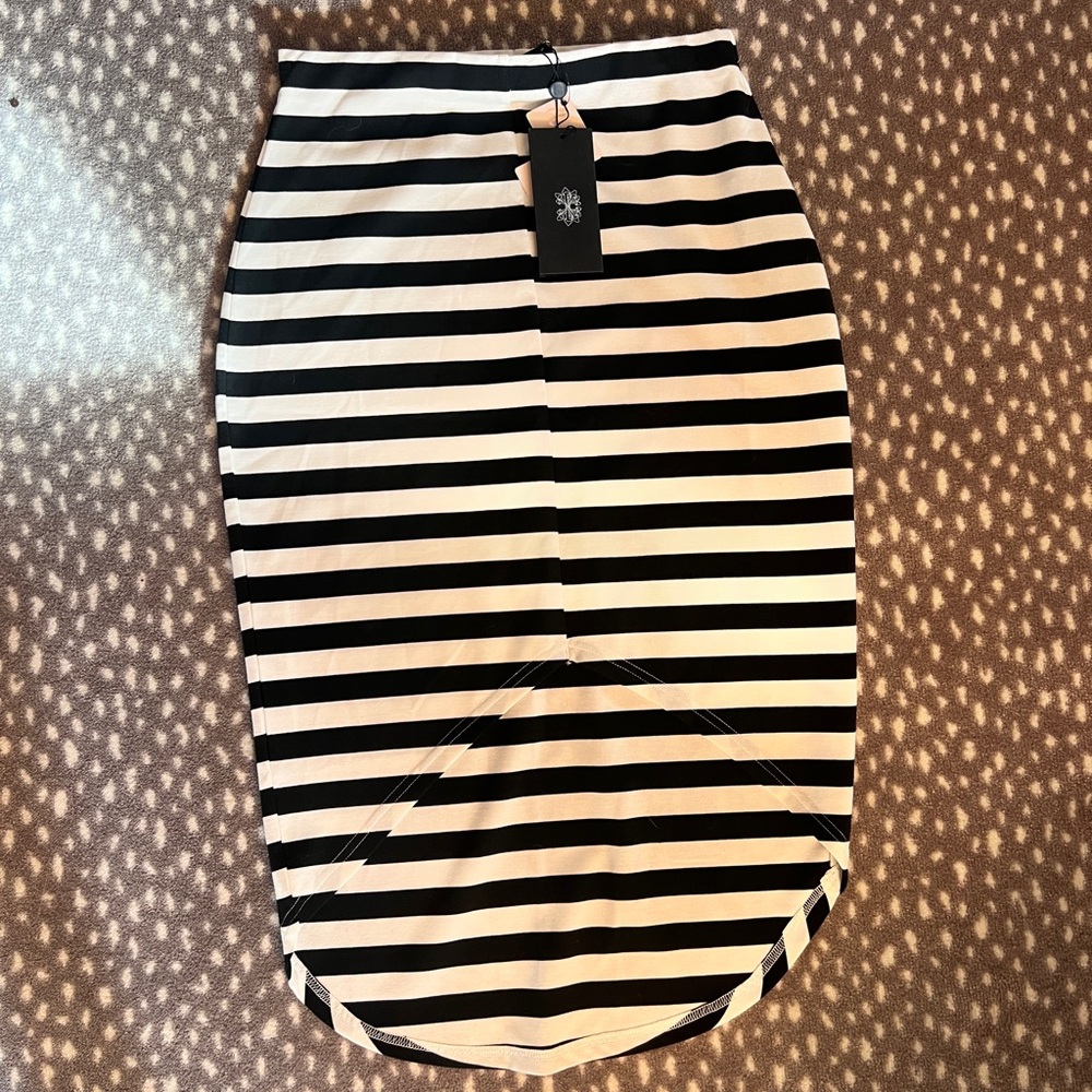 Striped Black and White Women's Skirt